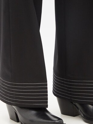 MM6 MAISON MARGIELA Topstitched Gabardine Suit Trousers - Black
