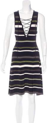 Ronny Kobo Stripe A-Line Dress