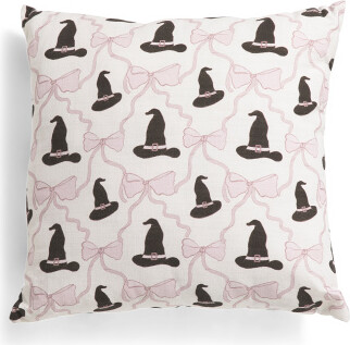 TJMAXX 20X20 Witch Hat Bow Pillow, Cotton/Polyester