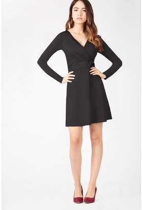 Select Fashion Fashion Womens Black D Ring Crepe Wrap Dress - size 8