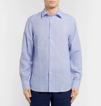 Canali Checked Linen Shirt