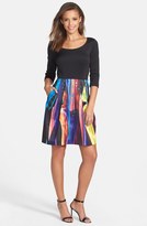 Thumbnail for your product : Betsey Johnson Print Stretch Fit & Flare Dress