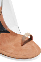 Thumbnail for your product : Alexander Wang Kaia Pvc And Suede Slingback Sandals - Neutral