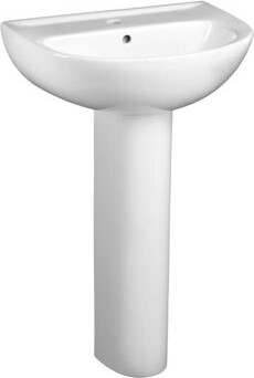 Evolution 27.63" Tall Vitreous China Oval Pedestal Bathroom Sink with Overflow