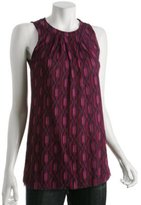 Thumbnail for your product : Sweet Pea red geometric printed mesh halter tie top