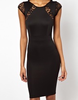 Thumbnail for your product : TFNC Pencil Dress with Lace Insert