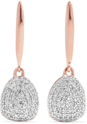 Monica Vinader Nura Rose Gold Vermeil Diamond Earrings