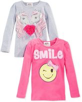 Thumbnail for your product : Beautees Little Girls' Long Sleeve Graphic Tee