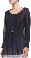 Thumbnail for your product : Theory Cotton Pintuck Button Blouse