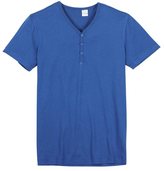 Thumbnail for your product : LES PETITS PRIX Short-Sleeved Plain T-Shirt with Buttoned Y-Neck