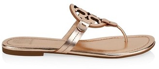 Tory Burch Miller Metallic Leather Thong Sandals