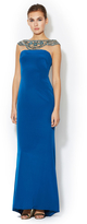 Thumbnail for your product : Notte by Marchesa 3135 Silk Embellished Tulle Yoke Column Gown