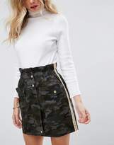 Thumbnail for your product : ASOS Puffer Camo Skirt With Side Stripe Detail