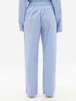 Thumbnail for your product : Tekla Drawstring Organic-cotton Poplin Pyjama Trousers - Blue Stripe