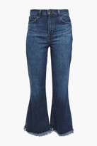Thumbnail for your product : J Brand Julia Frayed Faded High-rise Flared Jeans