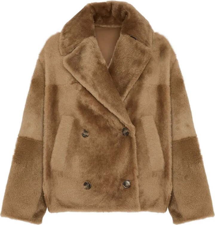 Yves Salomon Shearling Pea Jacket