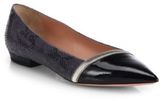 Thumbnail for your product : Giorgio Armani Asymmetrical Patent & Python-Stamped Leather Ballet Flats