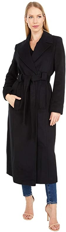 ralph lauren black wrap coat