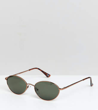 ASOS Design Metal Angled Oval In Bronze With Smoke Lens