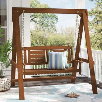 Langley Street Arianna Hardwood Hanging Porch Swing with Stand