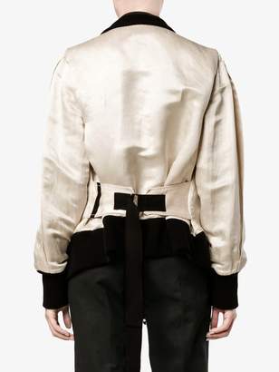Ann Demeulemeester Bomber Jacket with Contrast Detailing