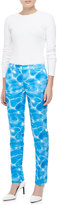 Thumbnail for your product : Michael Kors Samantha Pool-Print Duchesse Skinny Pants