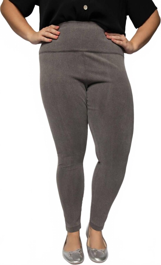 Lysse Denim Leggings - Plus In Dark Grey
