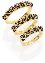 Thumbnail for your product : Eddie Borgo Pavé Crystal Pyramid Band Ring Set