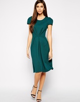 Thumbnail for your product : Love Textured Midi Dress with Pleat Detail