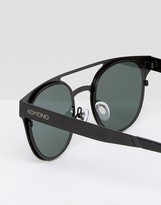 Thumbnail for your product : Komono Finley Round Sunglasses with Double Brow in Black