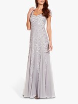 Thumbnail for your product : Adrianna Papell Beaded Godet Gown, Silver Mist