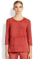 Thumbnail for your product : St. John Paneled Suede Tunic