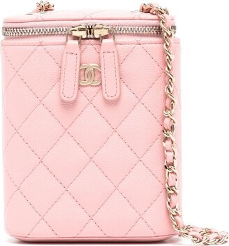 Chanel Pre-owned 1995 CC Patch Round Vanity Handbag - Pink