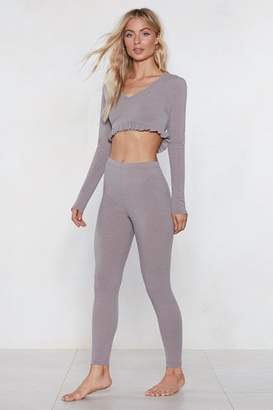 Nasty Gal What's the Chill Lounge Crop Top and Leggings Set