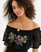 Thumbnail for your product : Urban Bliss gara dress with embroidered lace overlay