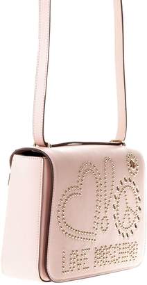 Love Moschino Pink Eco Leather Studded Shoulder Bag