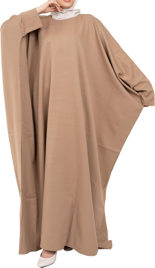Thobez Batwing Flared Abaya Crepe Butterfly Modest Robe Jilbab Dubai ...