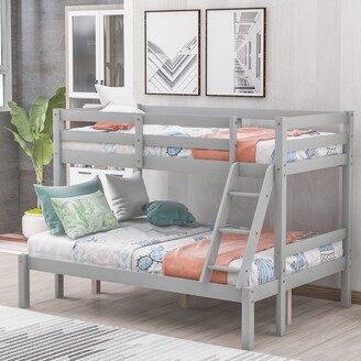 TiramisuBest Solid Wood Twin over Full Bunk Bed-79"L x 56"W x 59"H