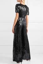 Thumbnail for your product : Temperley London Sequined Chiffon Jumpsuit - Black
