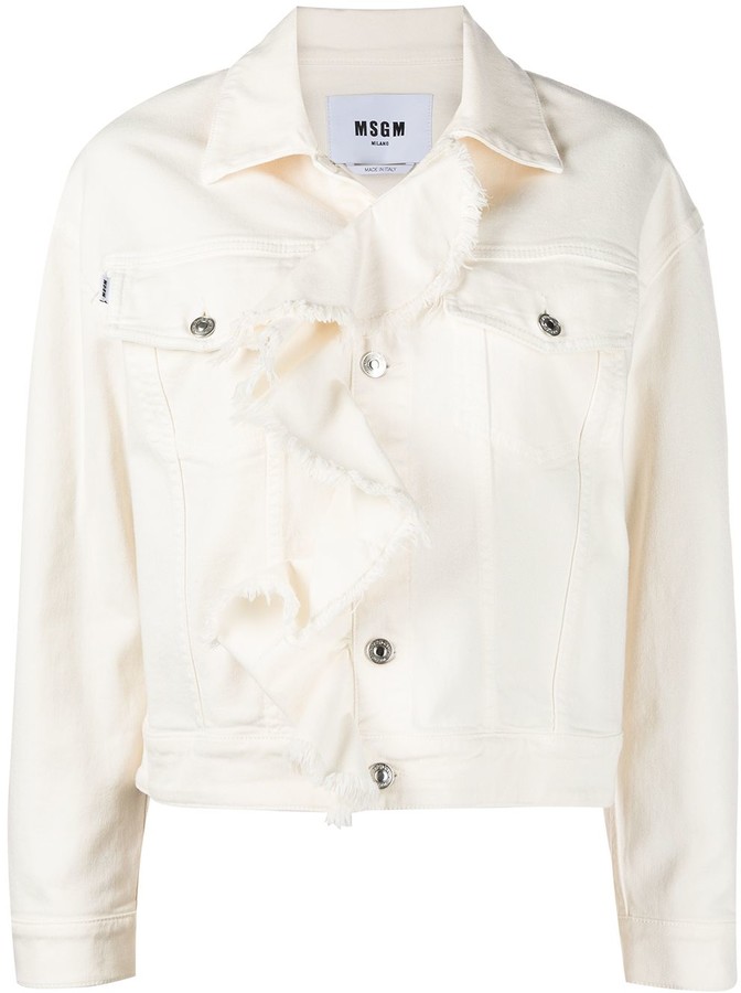 ruffle sleeve jean jacket