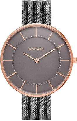 Skagen Women's Two-Tone Gunmetal Gray Ion-Plated Stainless Steel Mesh Bracelet Watch 38mm SKW2584