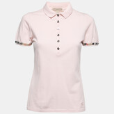 Thumbnail for your product : Burberry Light Pink Cotton Knit Polo T-Shirt S