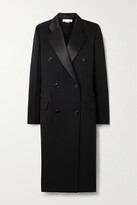 Thumbnail for your product : Victoria Beckham Double-breasted Satin-trimmed Wool-twill Coat