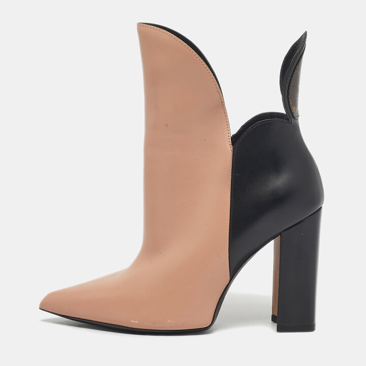 Louis Vuitton Gamble Diva Size 37.5 Beige Leather Ankle Length Boots