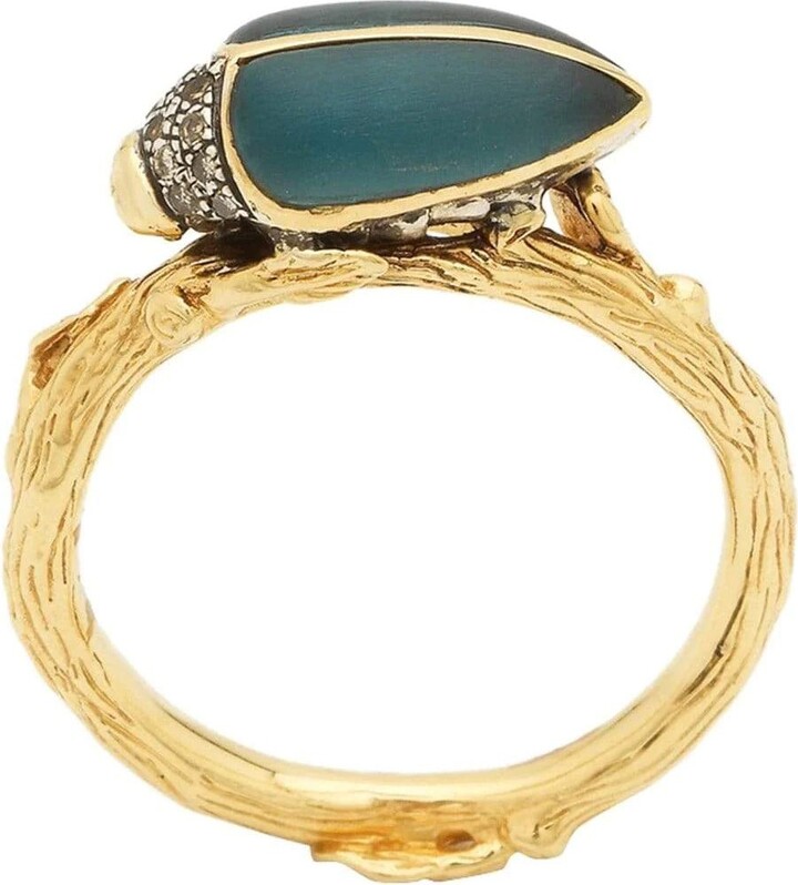 Bibi van der Velden Stackable Topaz and Diamond Scarab Ring