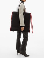 Thumbnail for your product : Christian Louboutin Cabalace Oversized Canvas Tote Bag - Black Red