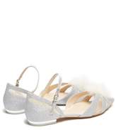 Thumbnail for your product : Sophia Webster Paola Glitter Pompom Flats - Womens - Silver