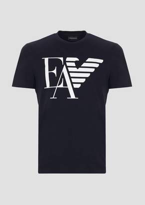 Emporio Armani Cotton Jersey T-Shirt With Logo Print