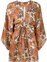 Thumbnail for your product : Dodo Bar Or Cut-Out Floral-Print Mini Dress