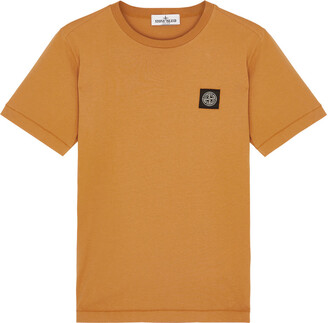 Stone Island Kids Logo Cotton T-shirt (10-12 Years) - Orange